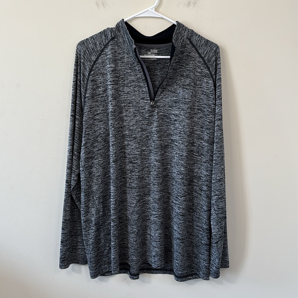 Under Armour Men’s Tech 1/2 Zip Long Sleeve Black Marled Size XL - Picture 5 of 8